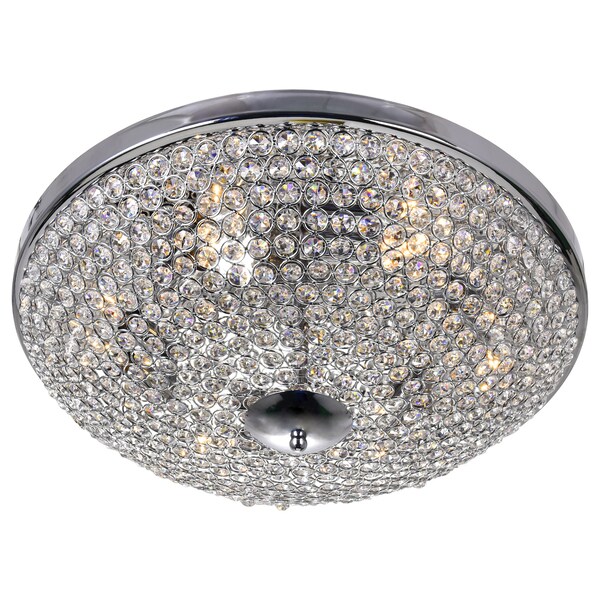 6 Light Bowl Flush Mount With Chrome Finish